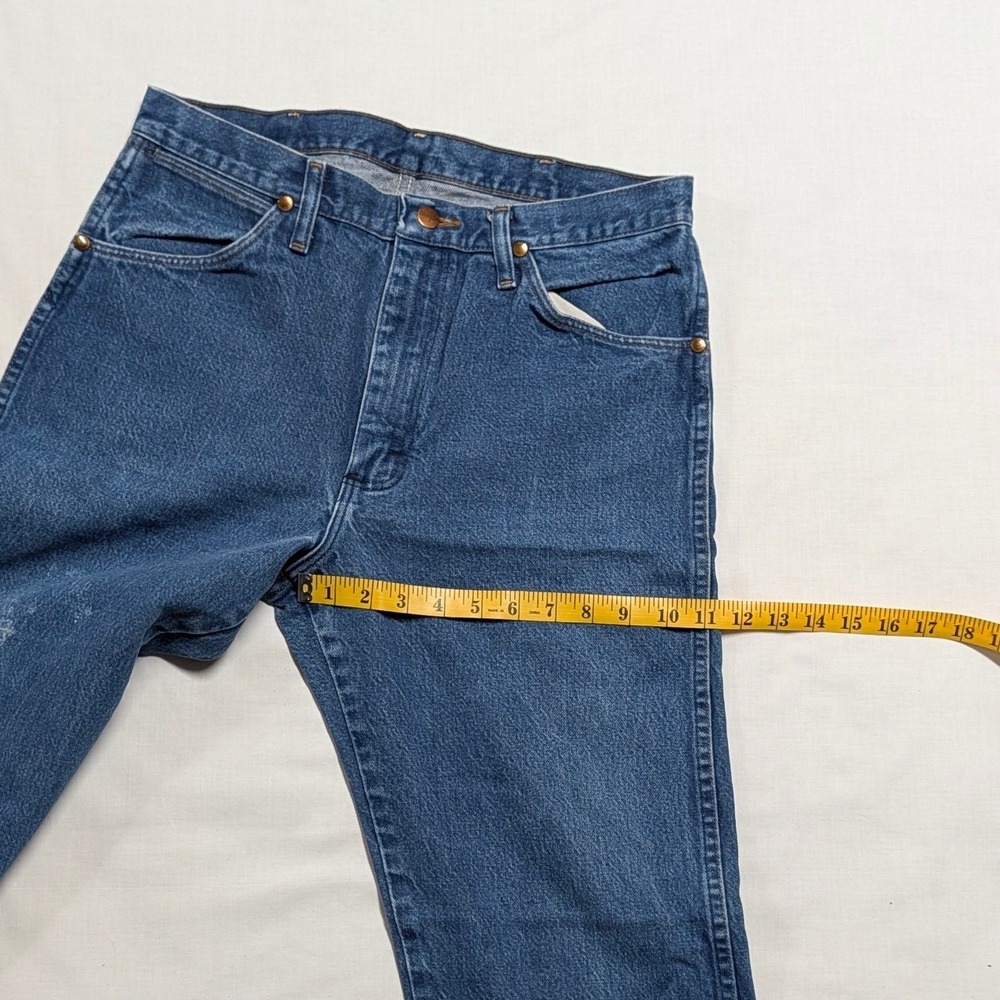 Wrangler 13MWZ Cowboy Cut Original Fit Jeans Blue Denim 33x32 Mens Straight Leg - Picture 6 of 13